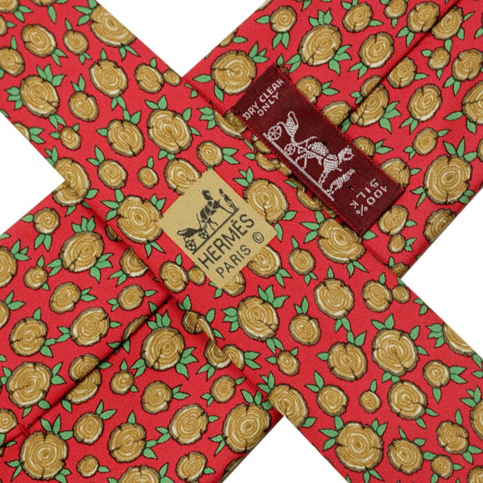 Hermes Men's Silk Tie Tree Stumps Pattern 7734 | Necktie Cravate