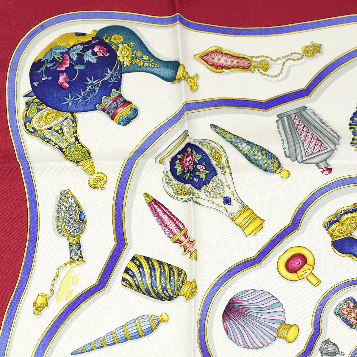 Hermes Scarf "Flacons" by Catherine Baschet 90cm Silk | Foulard Carre