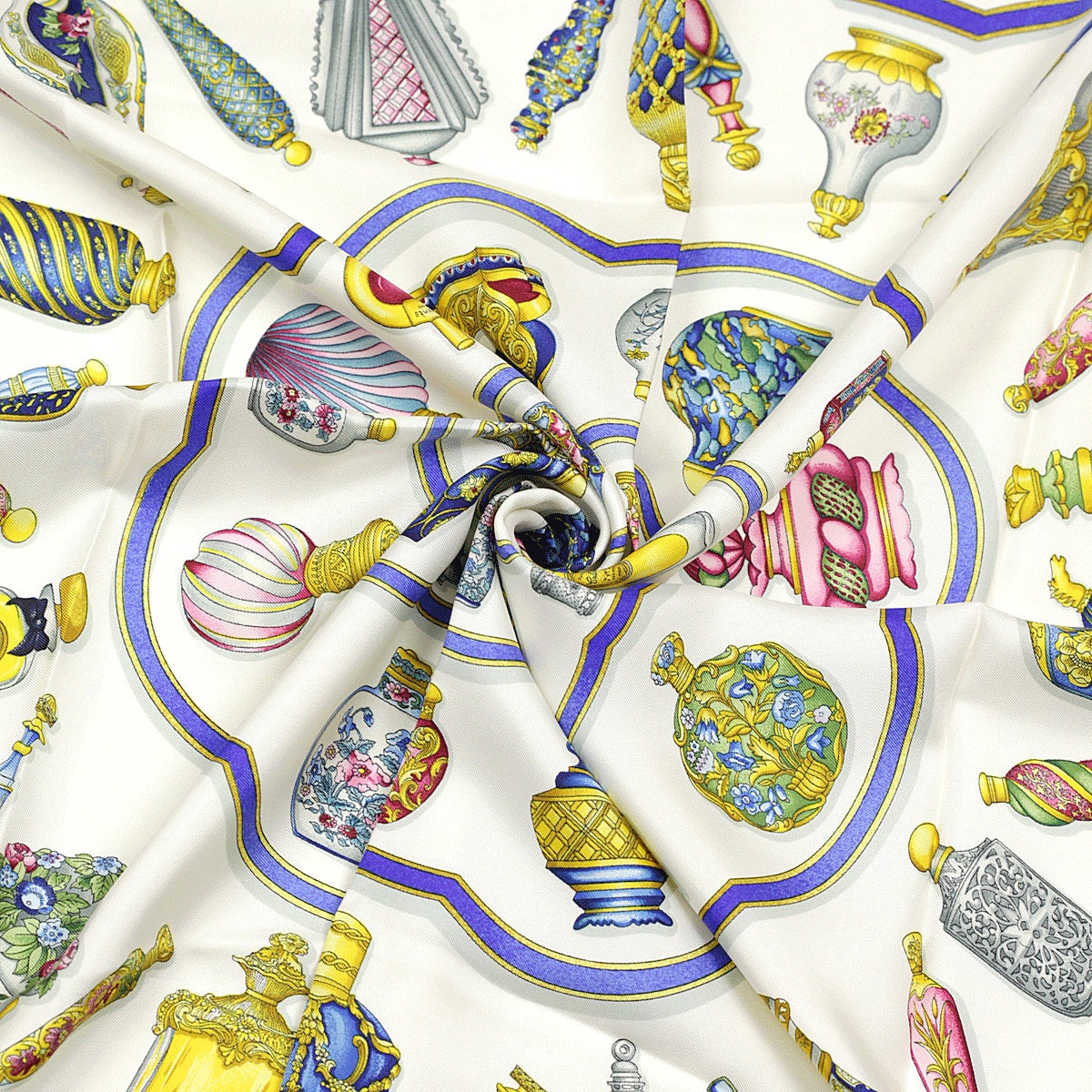 Hermes Scarf "Flacons" by Catherine Baschet 90cm Silk | Foulard Carre