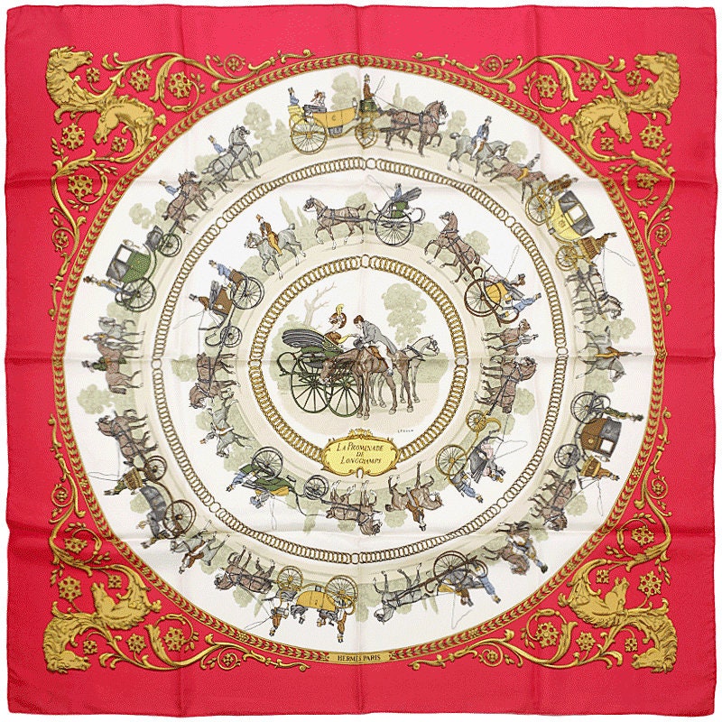 Hermes Scarf "Promenade de Longchamps" by Philippe Ledoux 90cm Silk | Carre Foulard