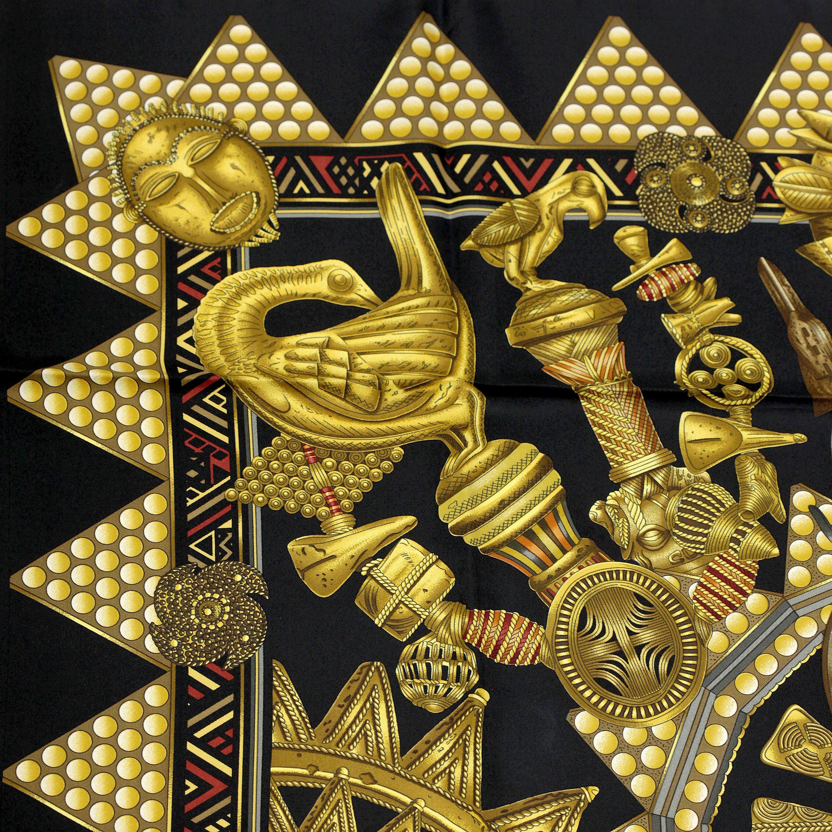 Hermes Scarf "L'Or des Chefs" by Joachim Metz 90cm Silk