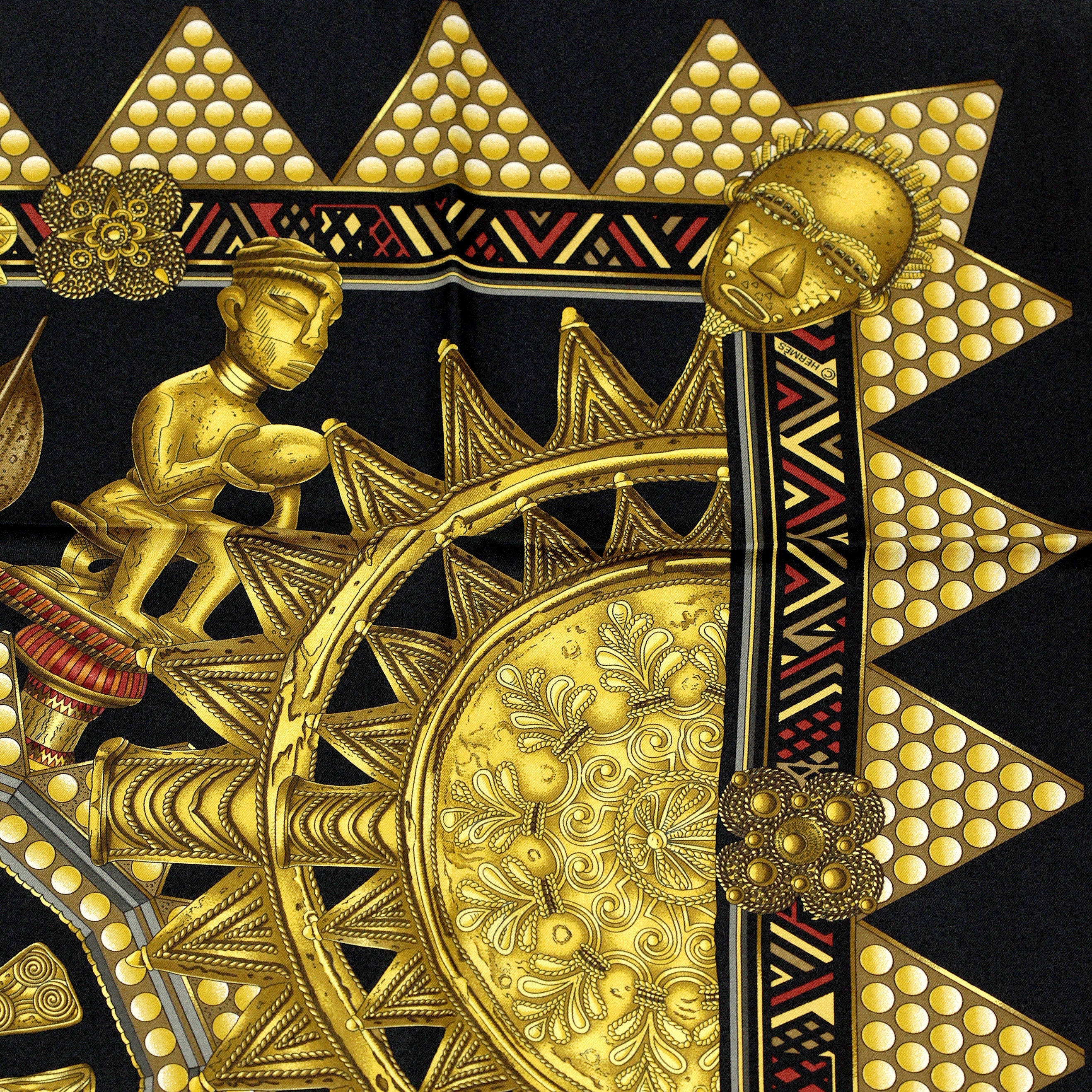 Hermes Scarf "L'Or des Chefs" by Joachim Metz 90cm Silk