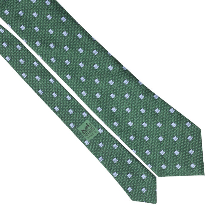 Hermes Men's Silk Tie Whimsical Bears in Honeycomb Pattern 7920 | Necktie Cravate