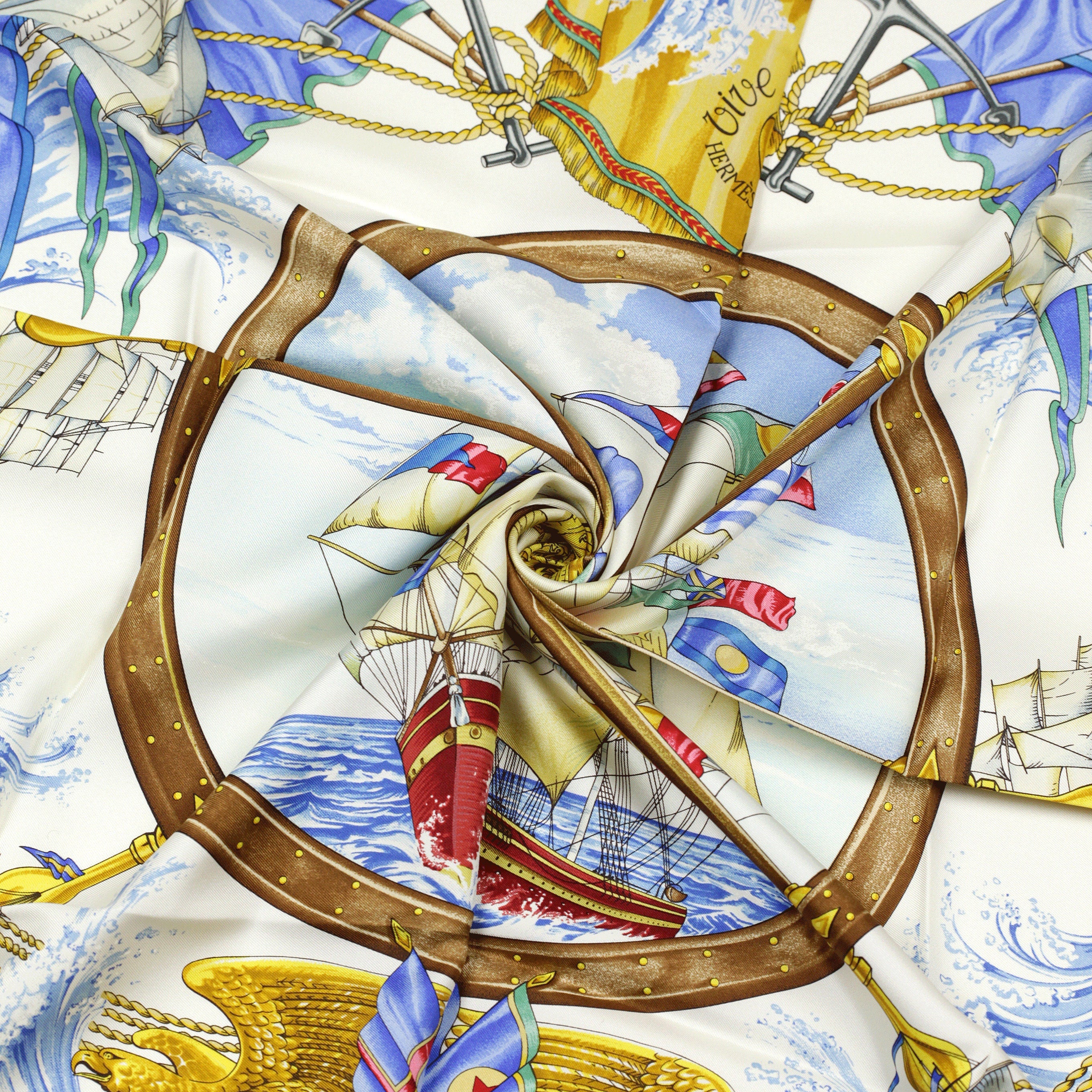 Hermes Scarf "Vive le Vent" by Laurence Bourthoumieux 90cm Silk | Carre Foulard
