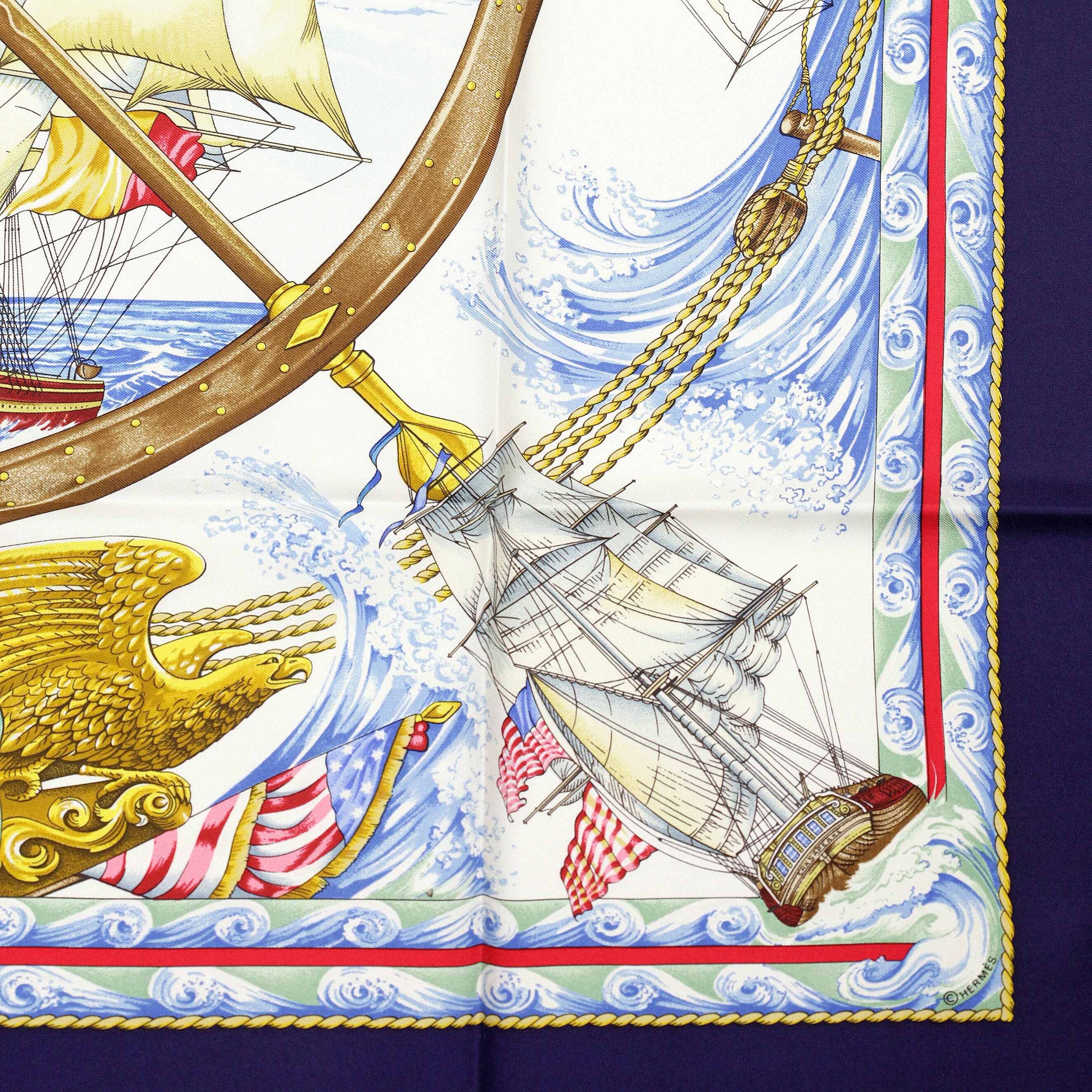 Hermes Scarf "Vive le Vent" by Laurence Bourthoumieux 90cm Silk | Carre Foulard