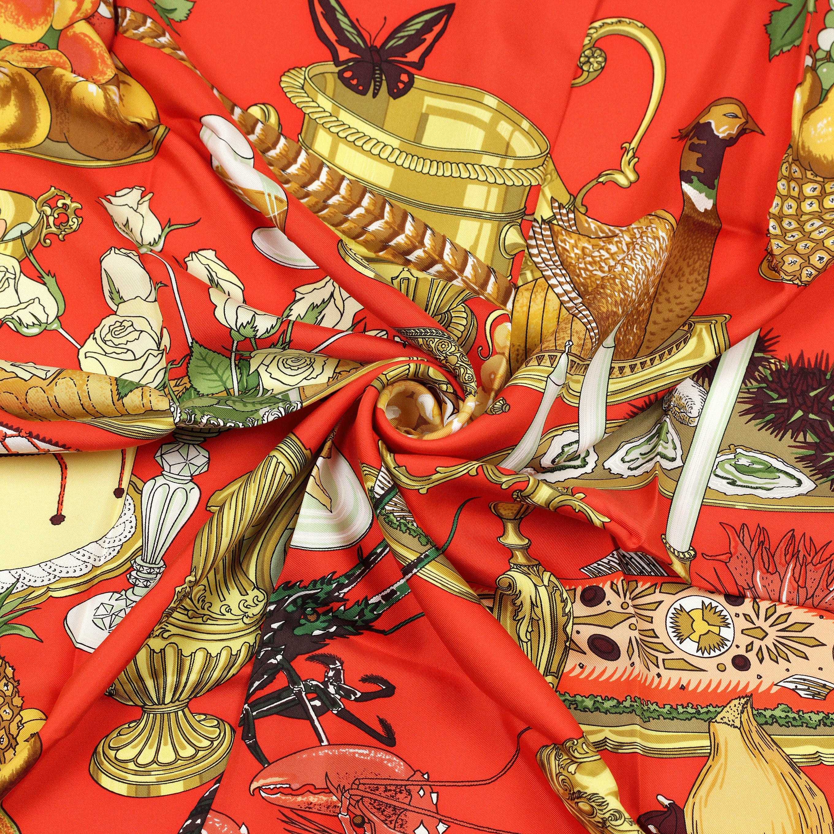 Hermes Scarf "Gastronomie" by Christiane Vauzelles 90cm Silk | Carre Foulard
