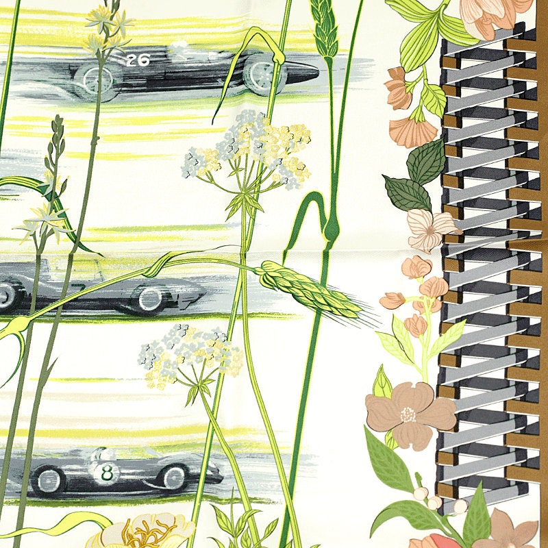 Hermes Scarf "Les Bolides" by Rena Dumas 90cm Silk | Carre Foulard