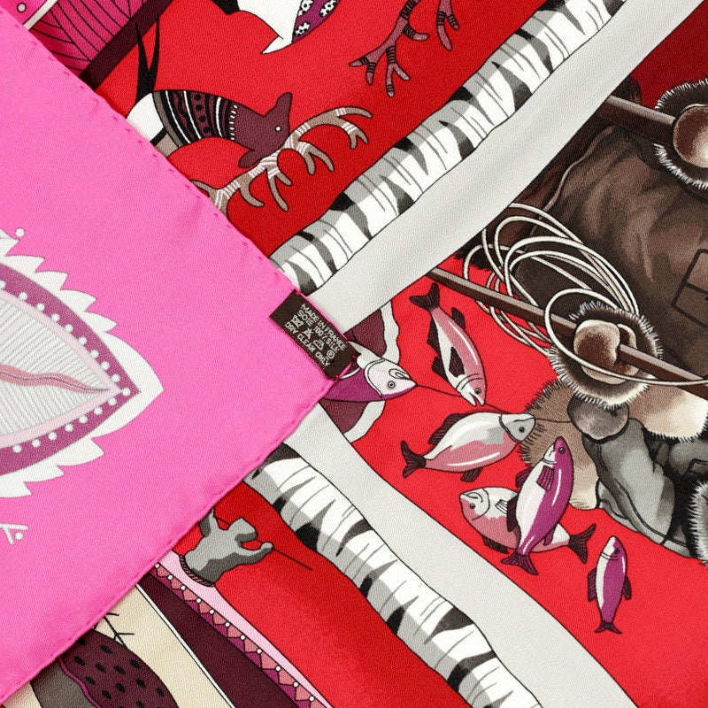 Hermes Scarf "Vie du Grand Nord" by Aline Honore 90cm Silk