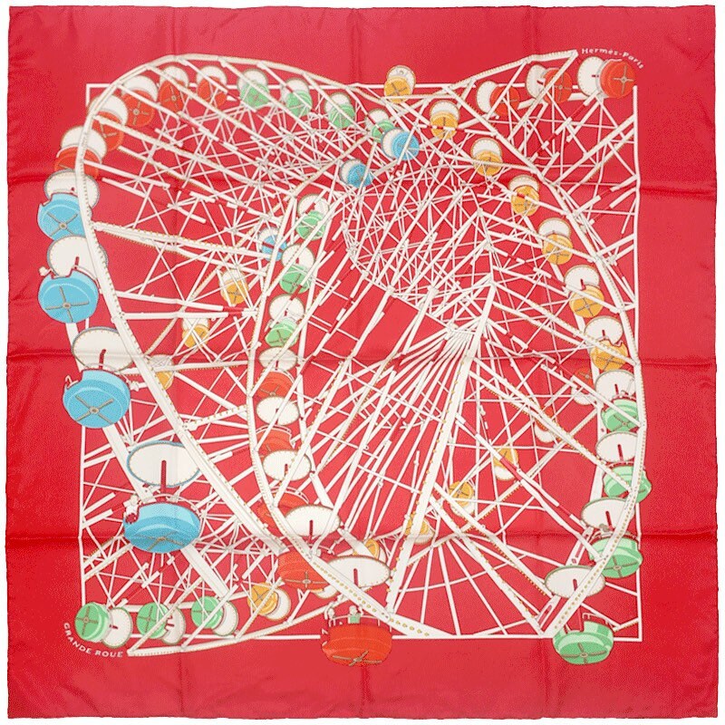 Hermes Scarf "Grande Roue" by Dimitri Rybaltchenko 90cm Silk