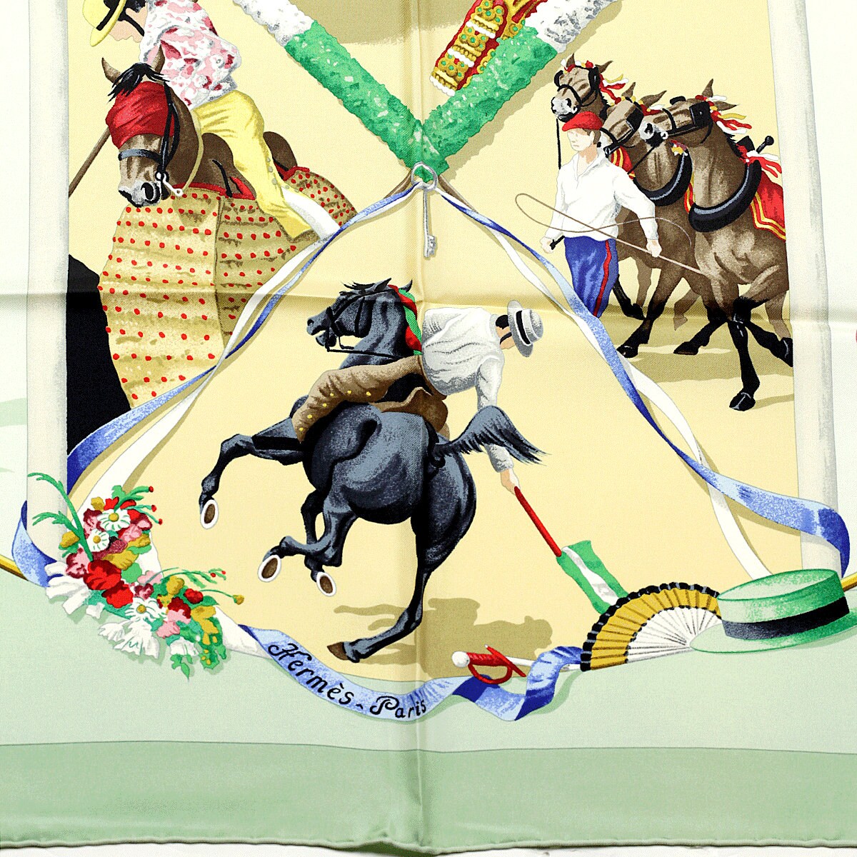 Hermes Scarf "Plaza de Toros" by Hubert de Watrigant 90cm Silk