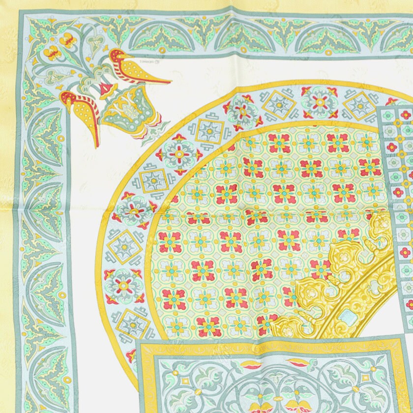 Hermes Scarf "Ciels Byzantins" by Julia Abadie Vintage 90cm Silk Jacquard