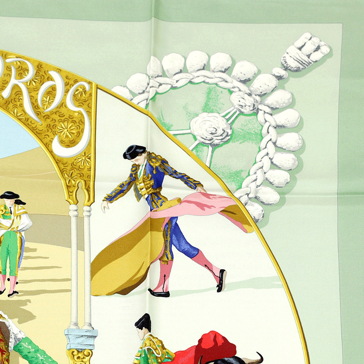 Hermes Scarf "Plaza de Toros" by Hubert de Watrigant 90cm Silk