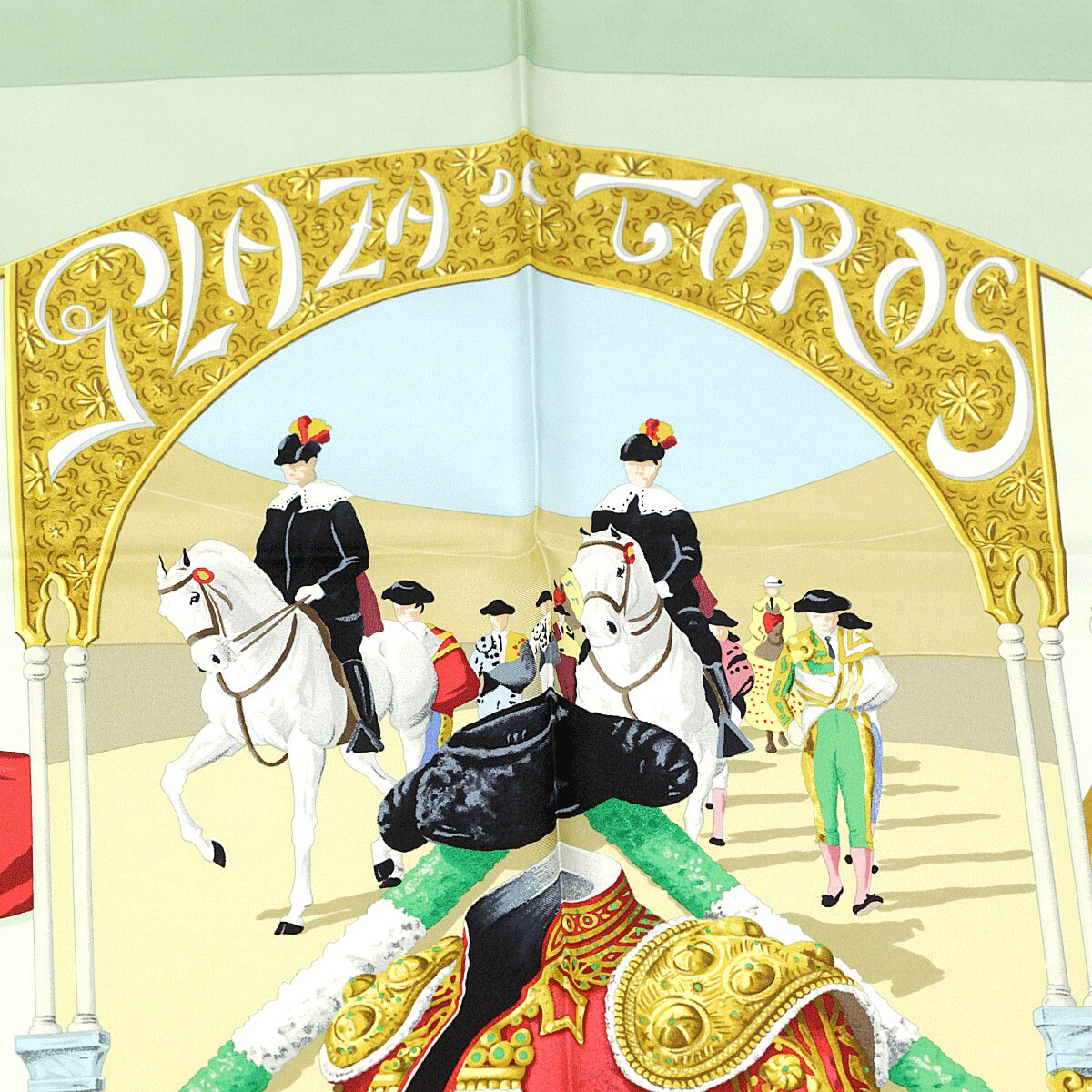 Hermes Scarf "Plaza de Toros" by Hubert de Watrigant 90cm Silk