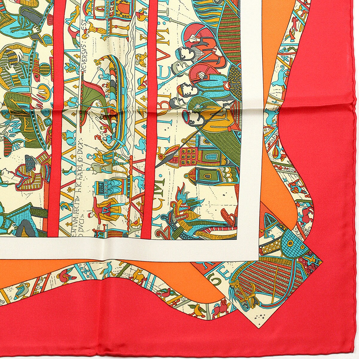 Hermes Scarf "A la Gloire de Guillaume" by Loic Dubigeon 90cm Silk