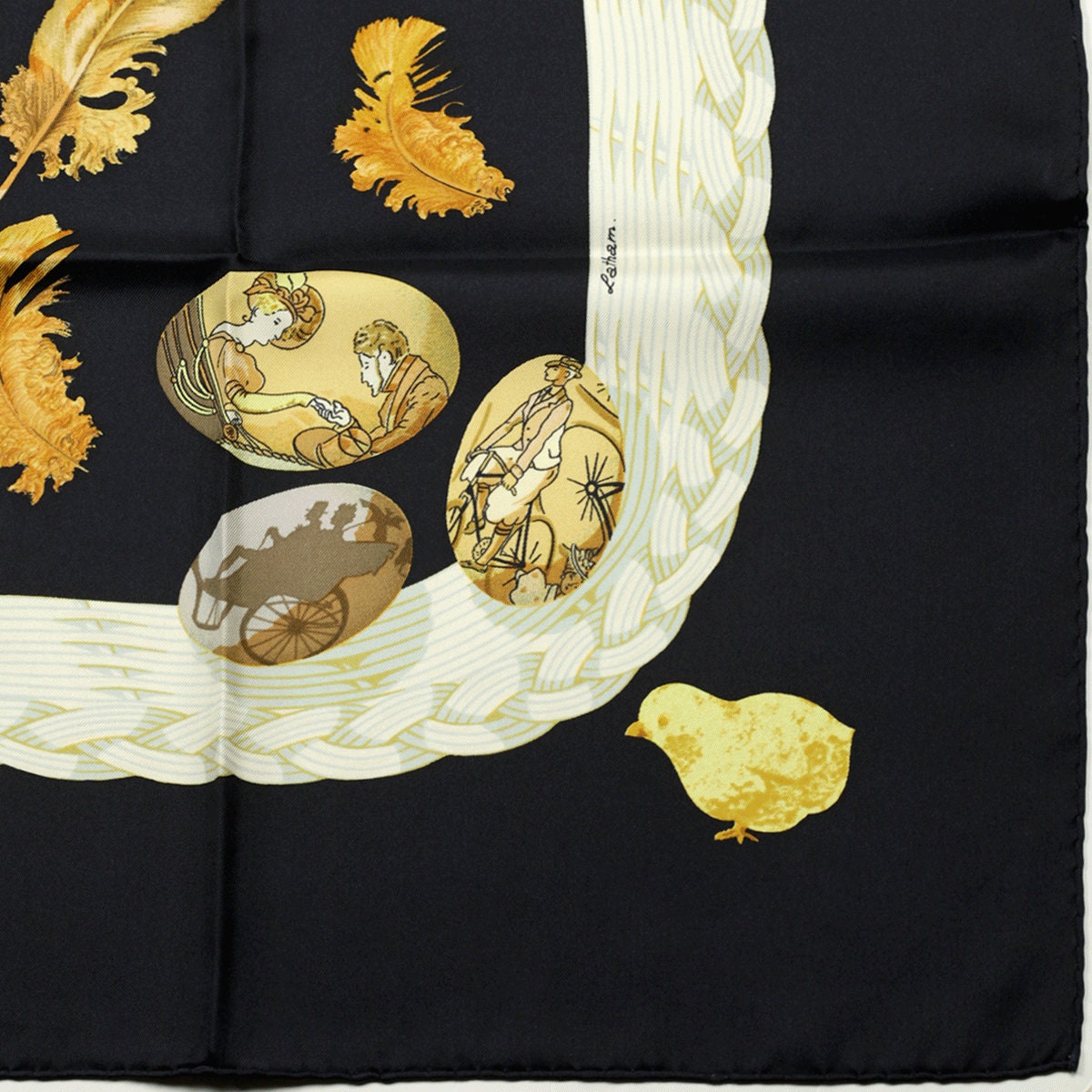 Hermes Scarf "Couvee d'Hermes" by Caty Latham Vintage 90cm Silk