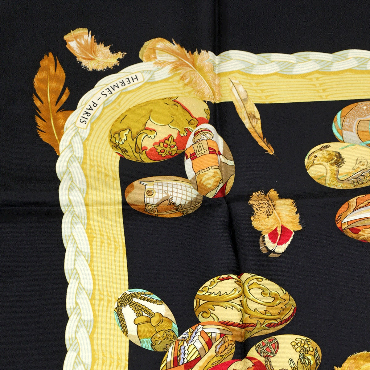 Hermes Scarf "Couvee d'Hermes" by Caty Latham Vintage 90cm Silk