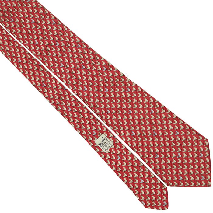 Hermes Men's Silk Tie Whimsical Chicks Pattern 7964