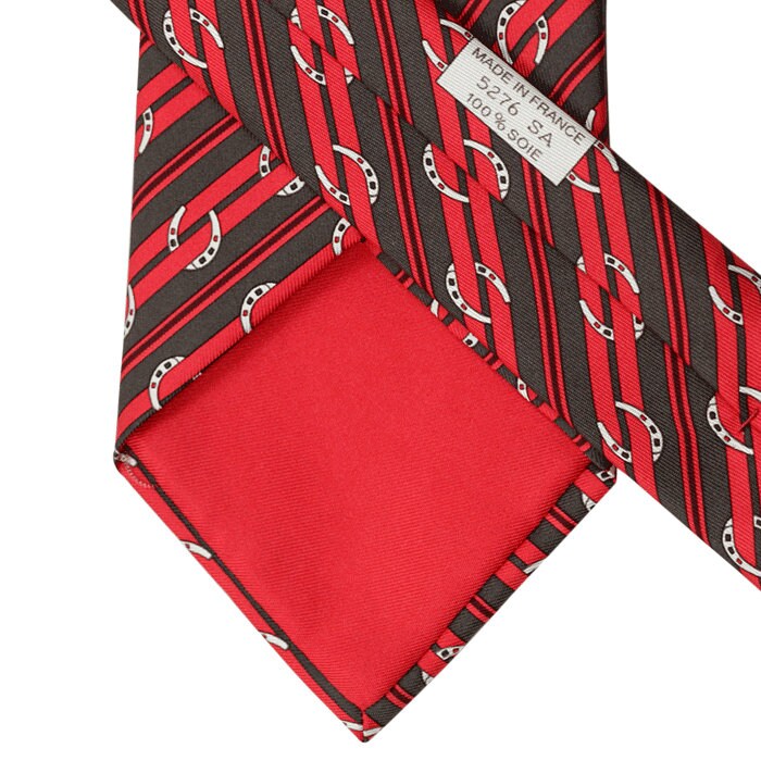 Hermes Men's Silk Tie Horseshoe Stripes Pattern 5276 | Necktie Cravate