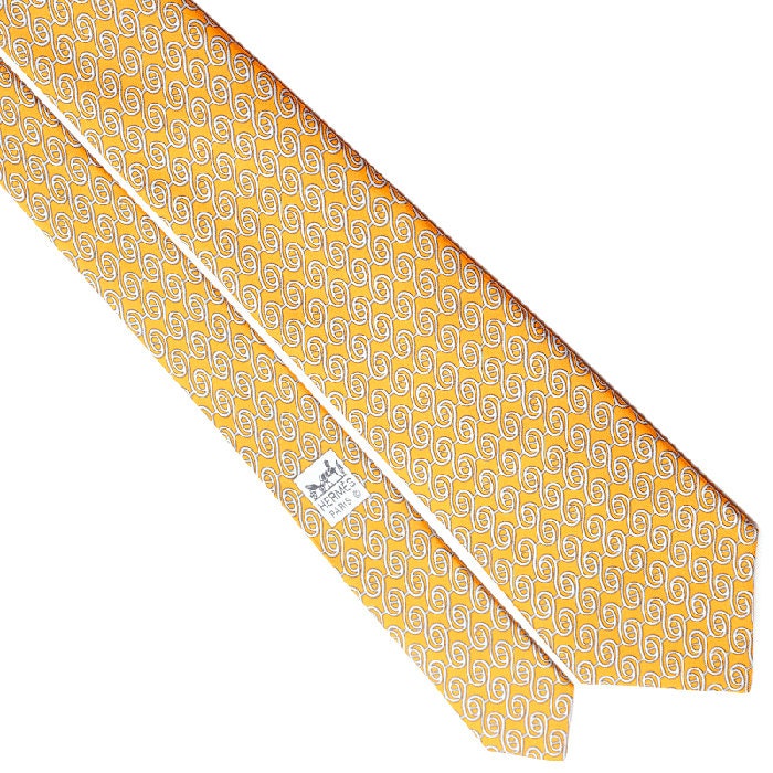 HERMES TIE Auth Mens Silk Necktie Classic Geometric Pattern 5288