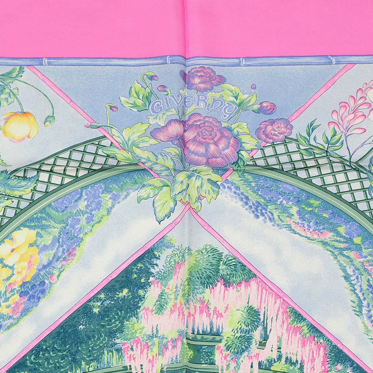 Hermes Scarf "Giverny" by Laurence Bourthoumieux 90cm Silk