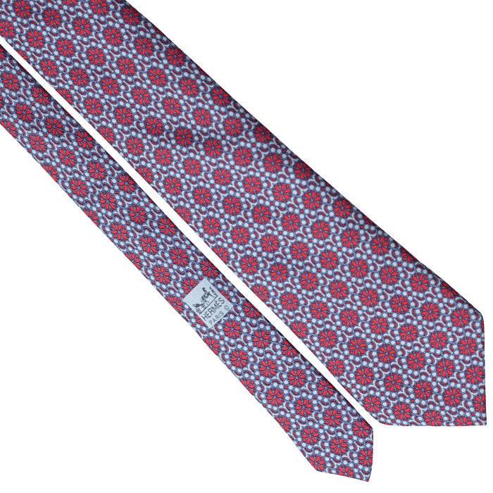 Hermes Men's Silk Tie Geometric Pattern 5010 | Necktie Cravate