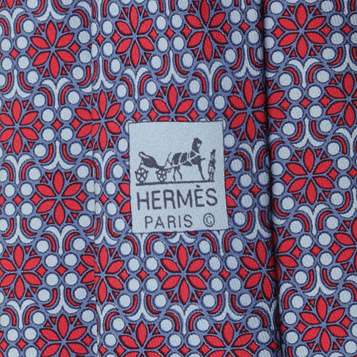 Hermes Men's Silk Tie Geometric Pattern 5010 | Necktie Cravate