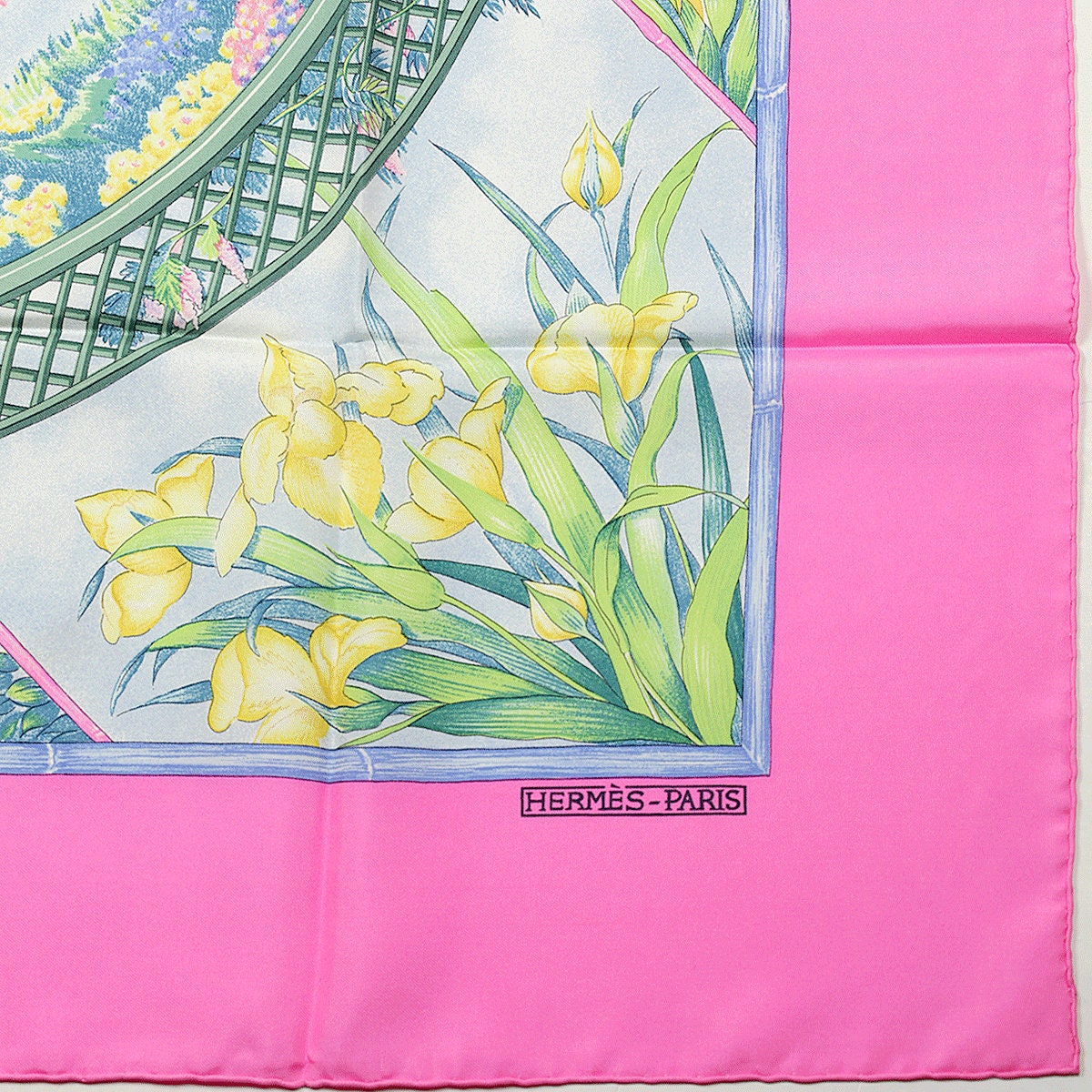 Hermes Scarf "Giverny" by Laurence Bourthoumieux 90cm Silk