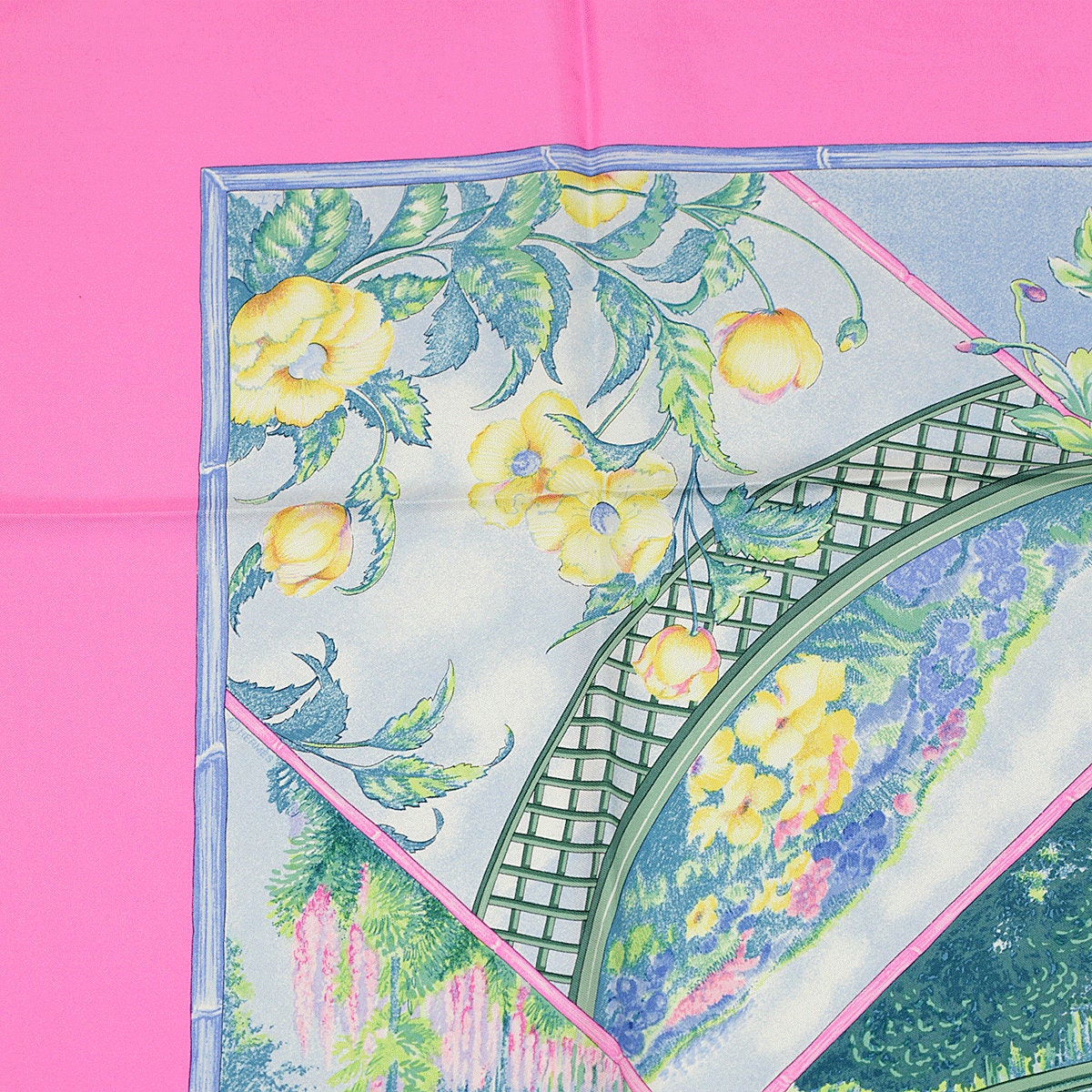 Hermes Scarf "Giverny" by Laurence Bourthoumieux 90cm Silk