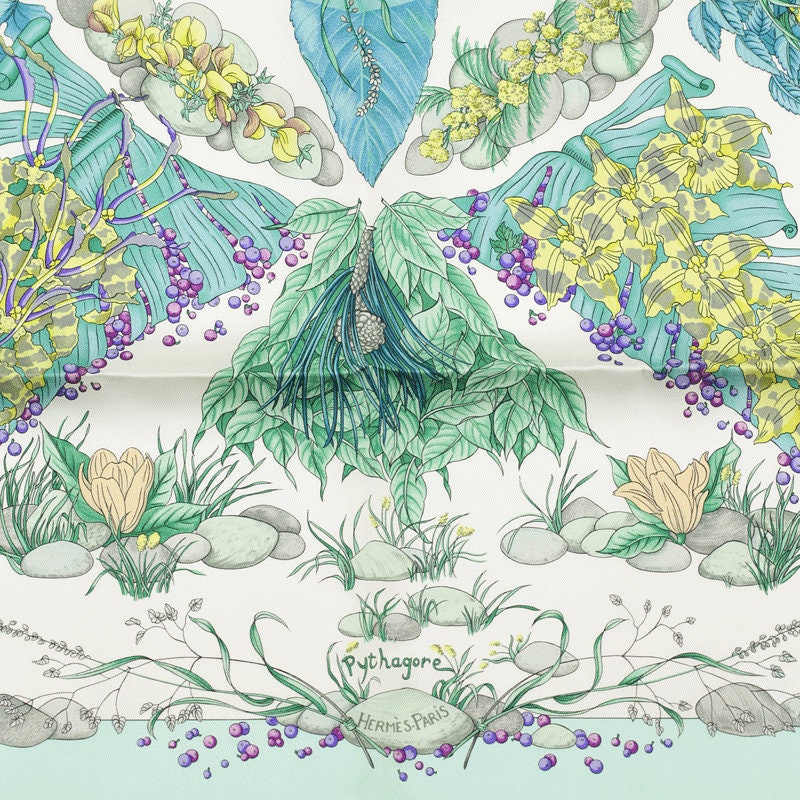Hermes Scarf "Pythagore" by Zoe Pauwels 90cm Silk
