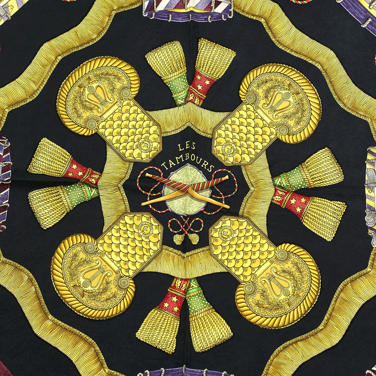Hermes Scarf "Les Tambours" by Joachim Metz 90cm Silk | Carre Foulard