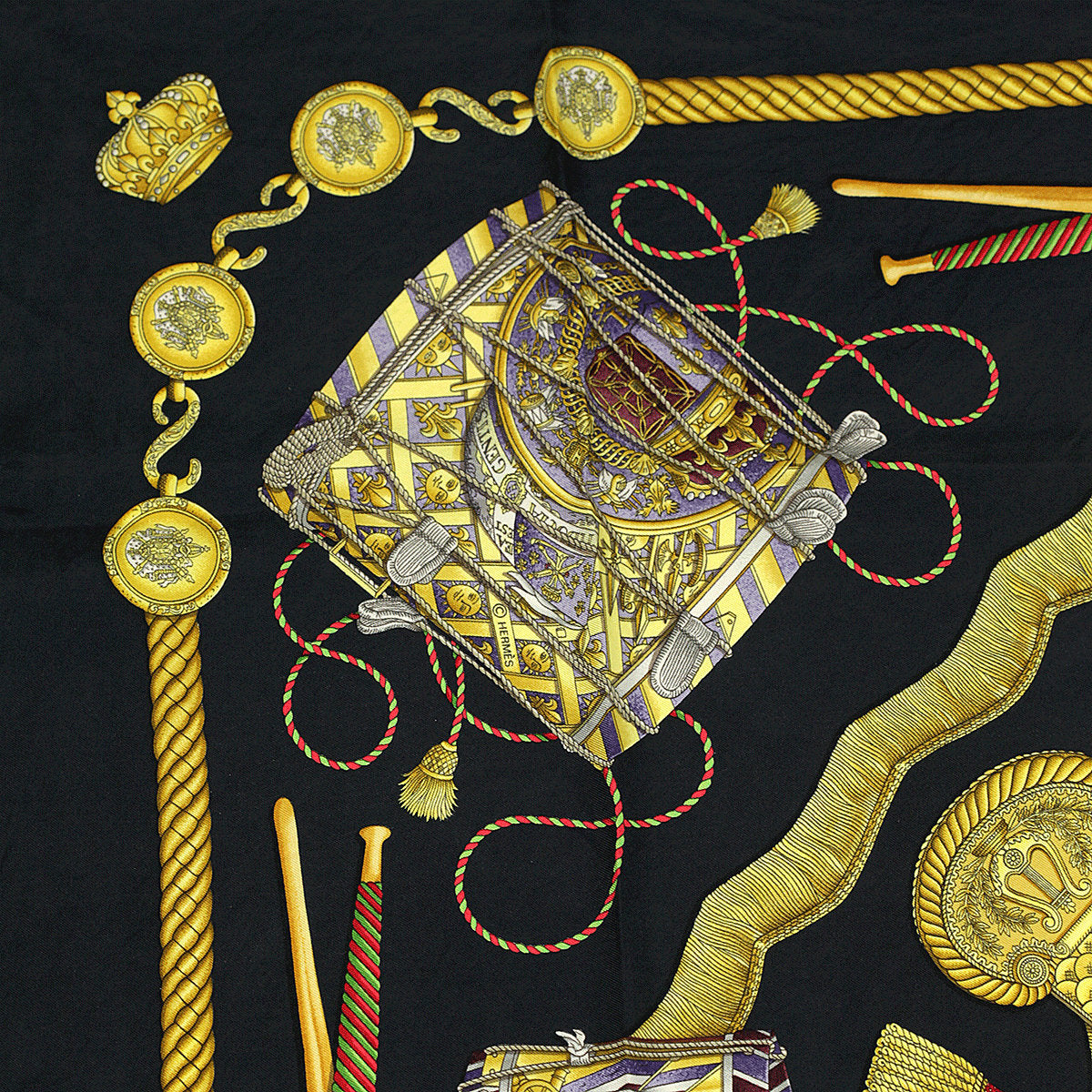 Hermes Scarf "Les Tambours" by Joachim Metz 90cm Silk | Carre Foulard