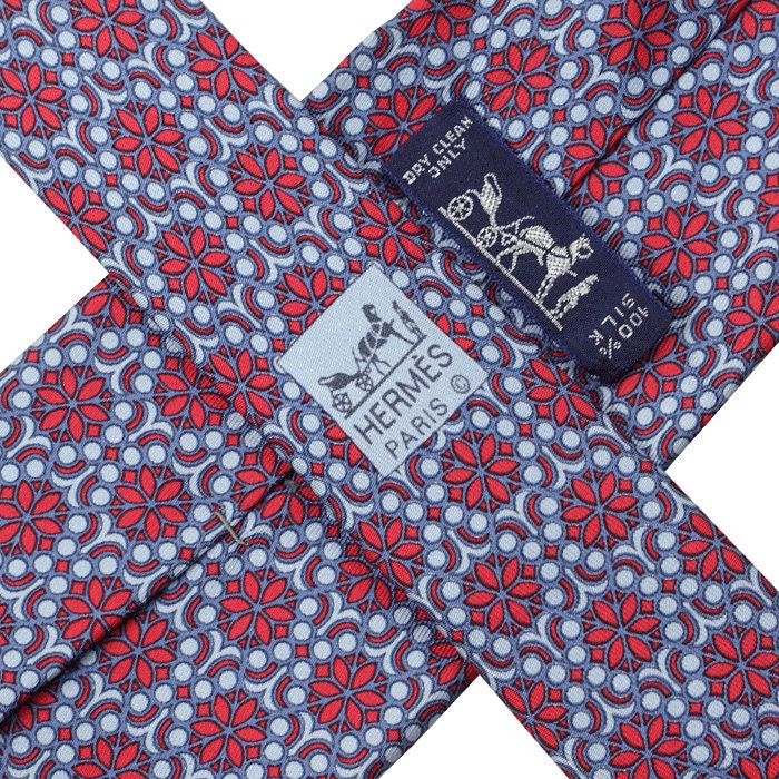 Hermes Men's Silk Tie Geometric Pattern 5010 | Necktie Cravate