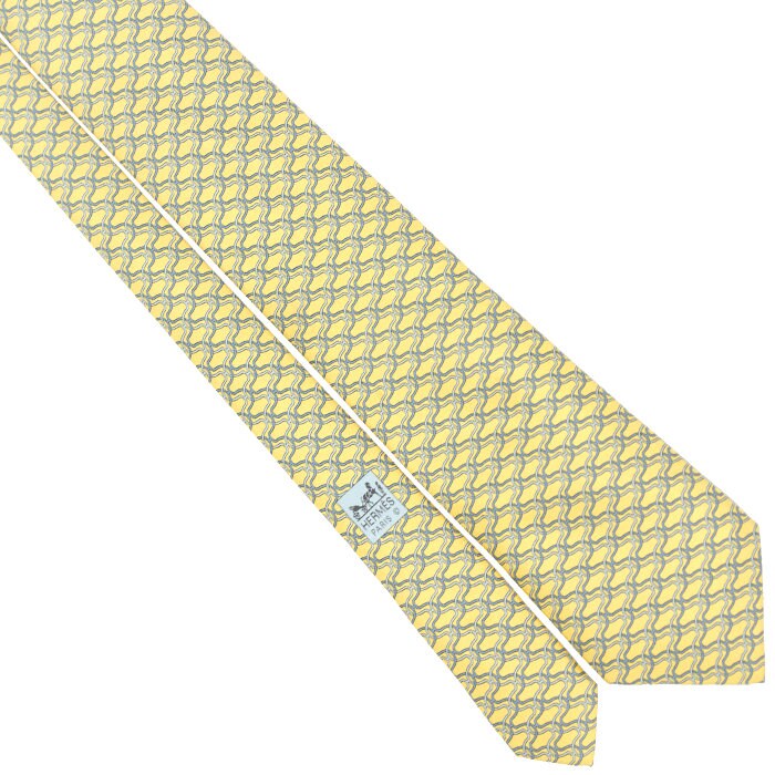 Hermes Men's Silk Tie Geometric H Helix Pattern 5062
