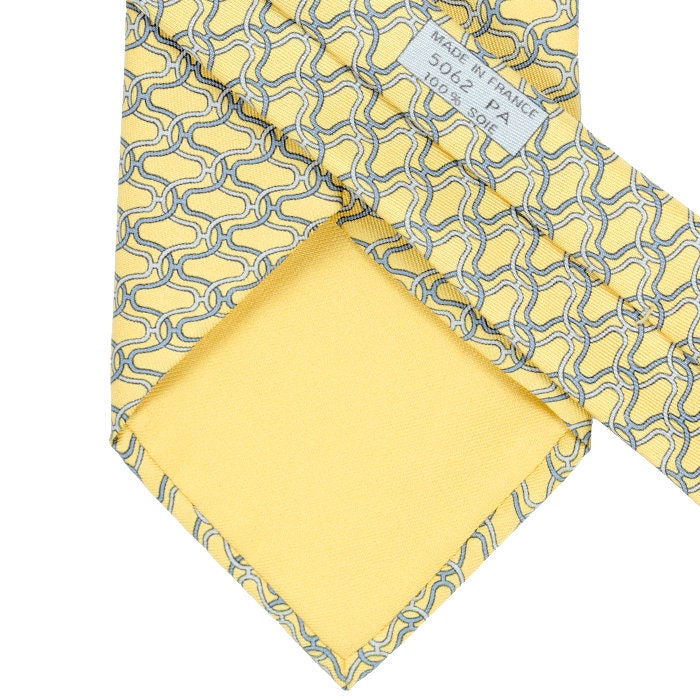 Hermes Men's Silk Tie Geometric H Helix Pattern 5062