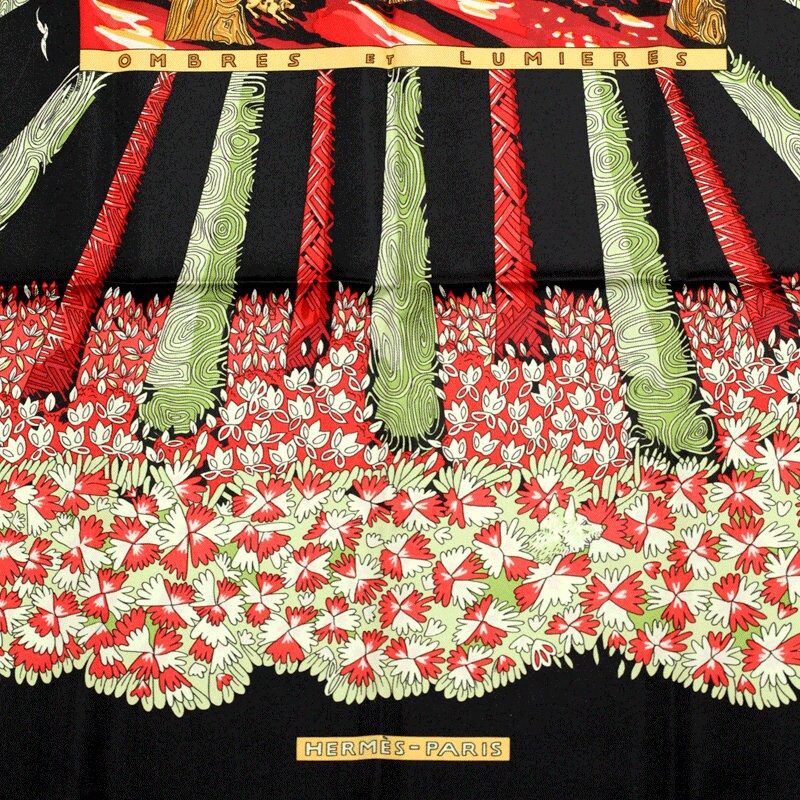 Hermes Scarf "Ombres et Lumieres" by Annie Faivre 90cm Silk