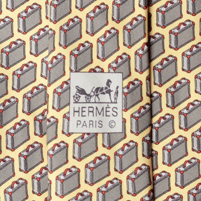Hermes Men's Silk Tie Briefcases Pattern 5353