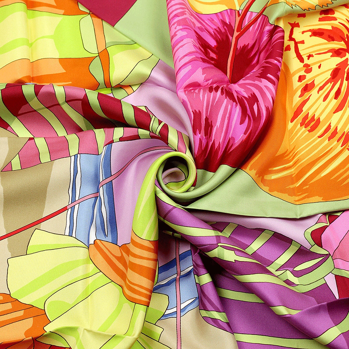 Hermes Scarf "Charmes des Plages Normandes II" by Loic Dubigeon 90cm Silk | Carre