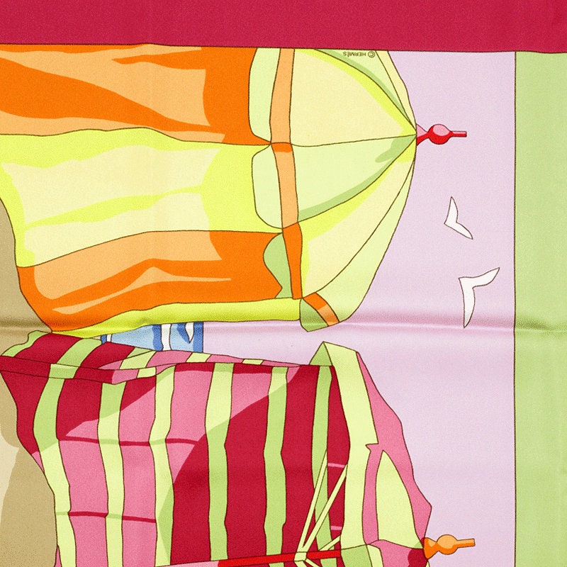Hermes Scarf "Charmes des Plages Normandes II" by Loic Dubigeon 90cm Silk | Carre