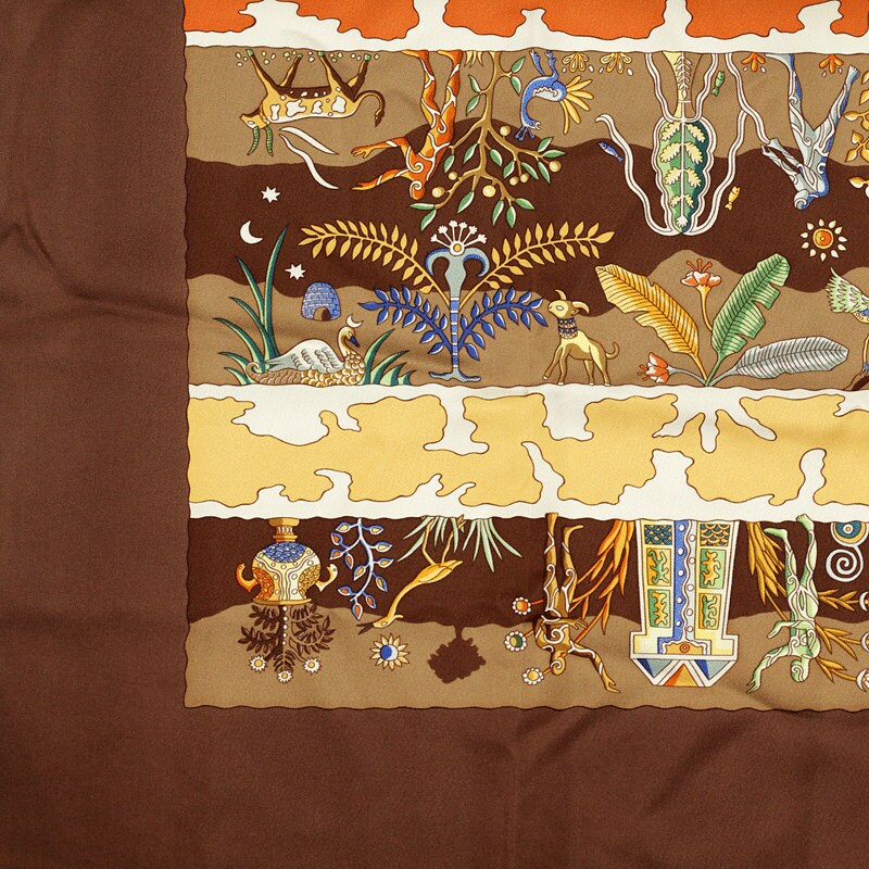 Hermes Scarf "Rives Fertiles" by Christine Henry 90cm Silk | Foulard Carre