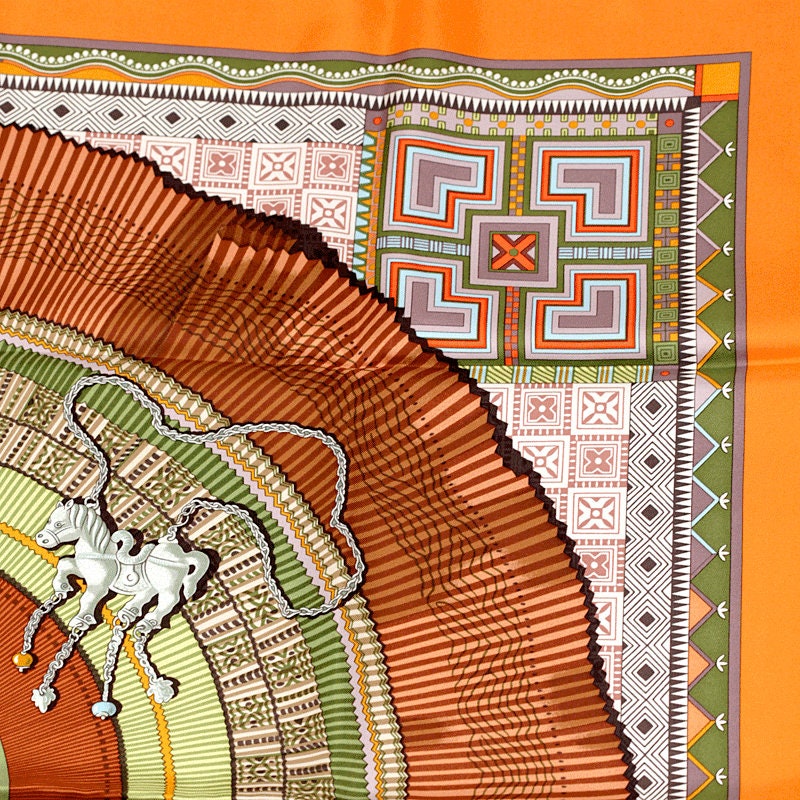 Hermes Scarf "Cent Plis des Miao" by Aline Honore 90cm Silk | Carre Foulard