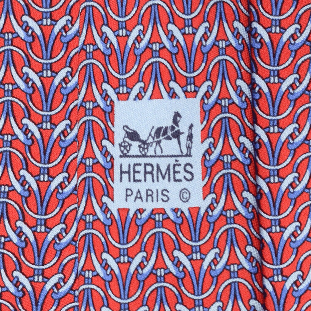 Hermes Men's Silk Tie Geometric Pattern 7759 | Necktie Cravate