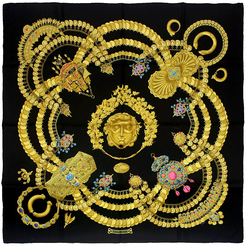 Hermes Scarf "Kosmima" by Julia Abadie Vintage 90cm Silk