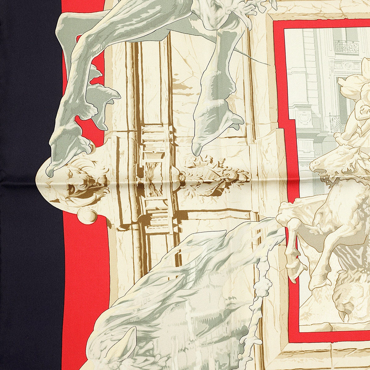 Hermes Scarf "La Fontaine de Bartholdi" by Vladimir Rybaltchenko 90cm Silk