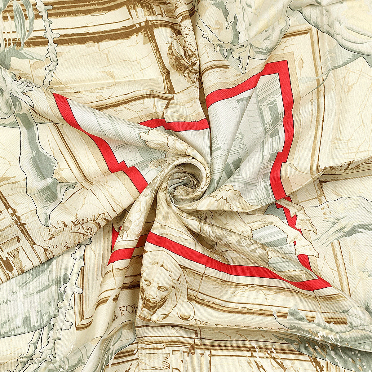 Hermes Scarf "La Fontaine de Bartholdi" by Vladimir Rybaltchenko 90cm Silk