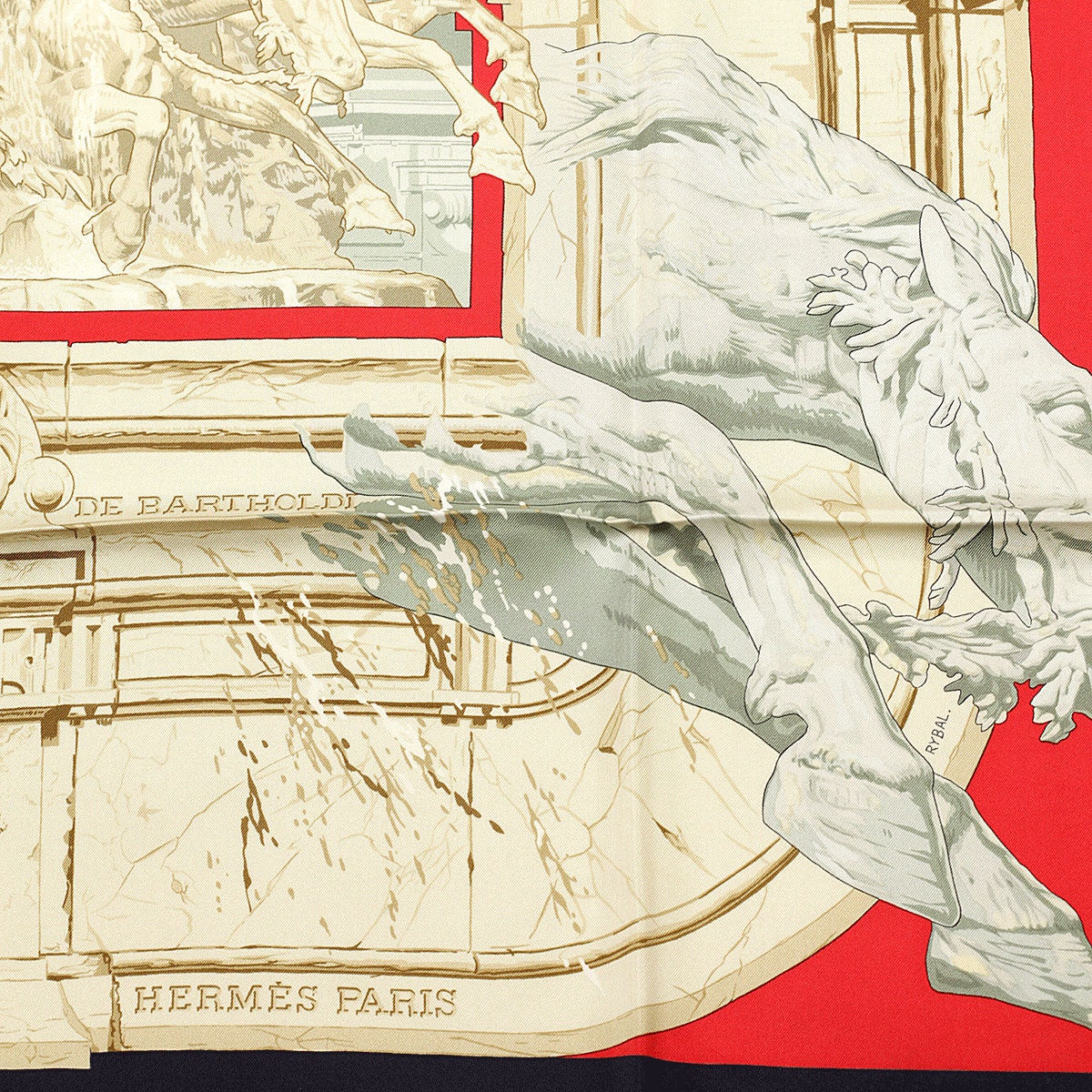 Hermes Scarf "La Fontaine de Bartholdi" by Vladimir Rybaltchenko 90cm Silk