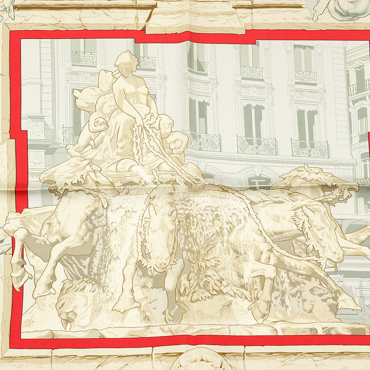 Hermes Scarf "La Fontaine de Bartholdi" by Vladimir Rybaltchenko 90cm Silk