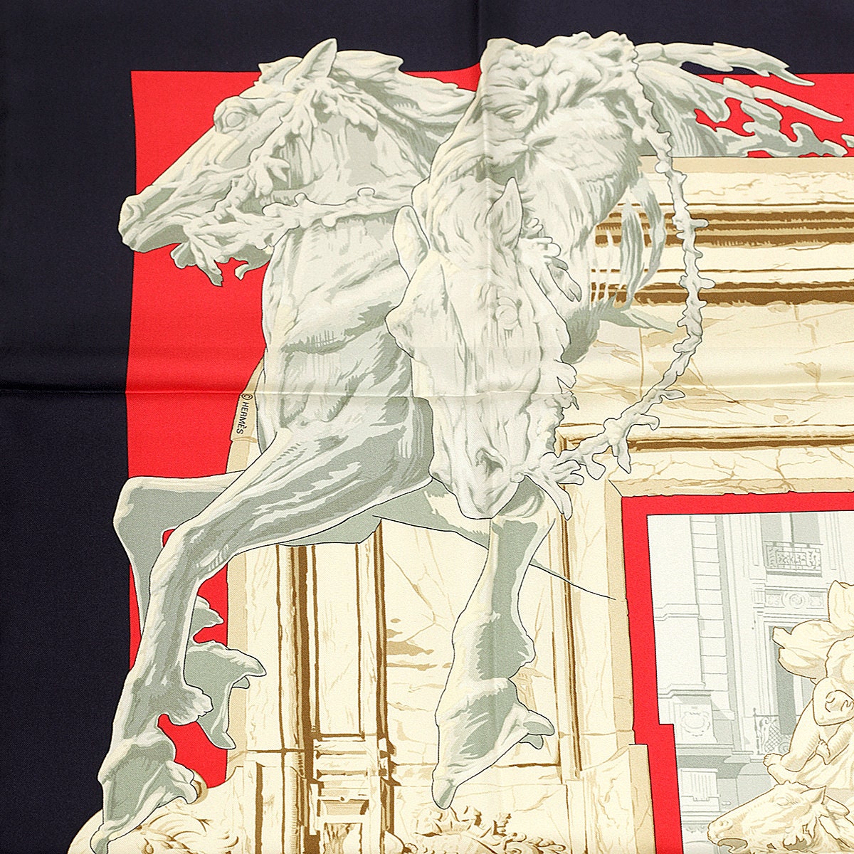 Hermes Scarf "La Fontaine de Bartholdi" by Vladimir Rybaltchenko 90cm Silk