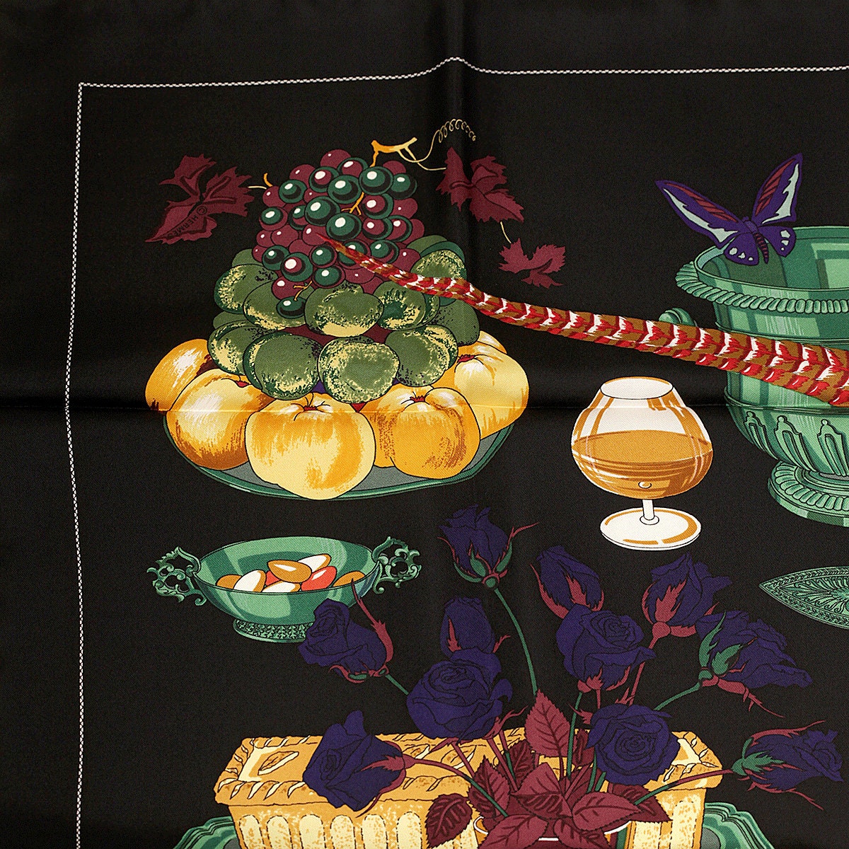 Hermes Scarf "Gastronomie" by Christiane Vauzelles 90cm Silk