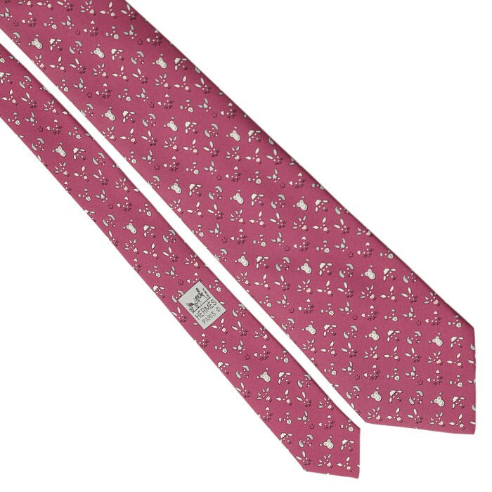 Hermes Men's Silk Tie Whimsical Animal Pattern 5472 | Necktie Cravate