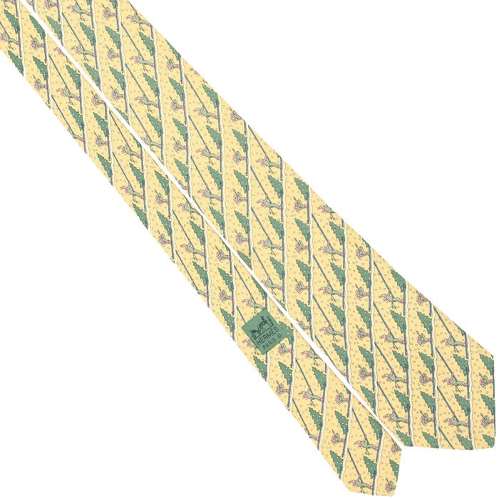 Hermes Men's Silk Tie Downhill Skiiers Pattern 7232 | Necktie Cravate